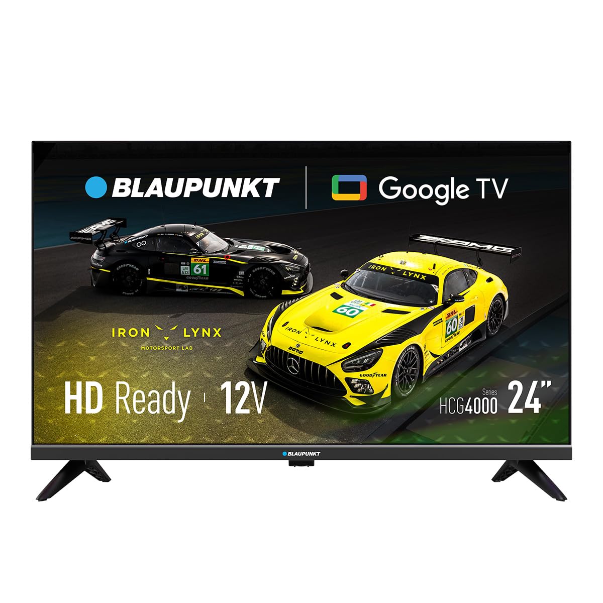 Fronte view of the Blaupunkt 24-inch Smart TV with Google TV logo