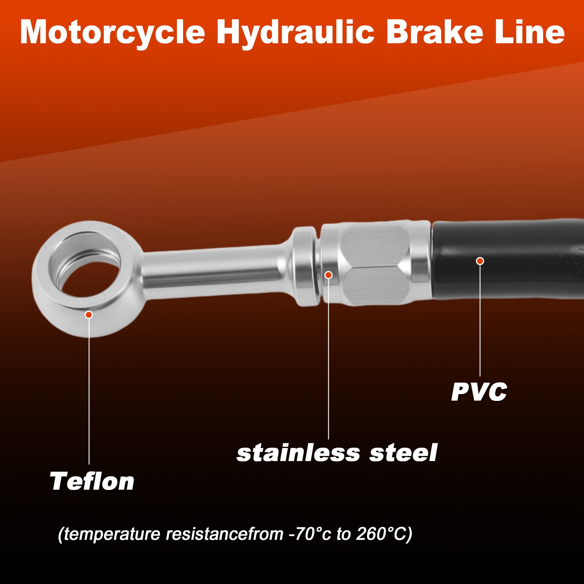 ACROPIX Kit de tuyau d'huile de frein et d'embrayage de moto de 137,2 cm pour guidon de 40,6 à 45,7 cm en acier inoxydable pour Harley Davidson Softail Custom FXSTC 42317-06A Argenté