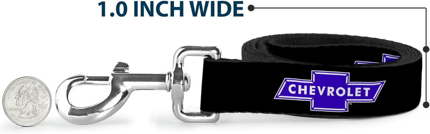 Dog Leash Chevy Bowtie Logo Repeat 6 Feet Long 1.0 Inch Wide