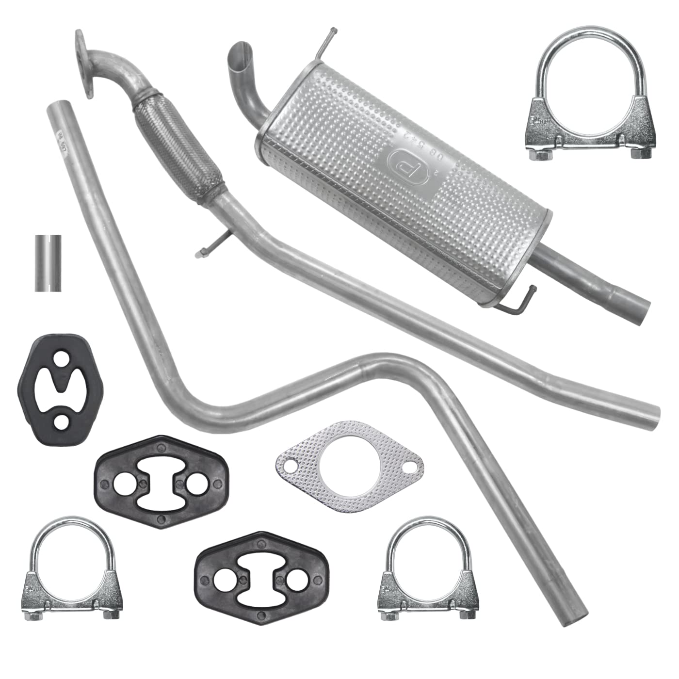 Polmo Schaldampferset Auspuff für Fiesta 5 V MK5 Mazda 2 1 I DY 1.25 1.4 1.2