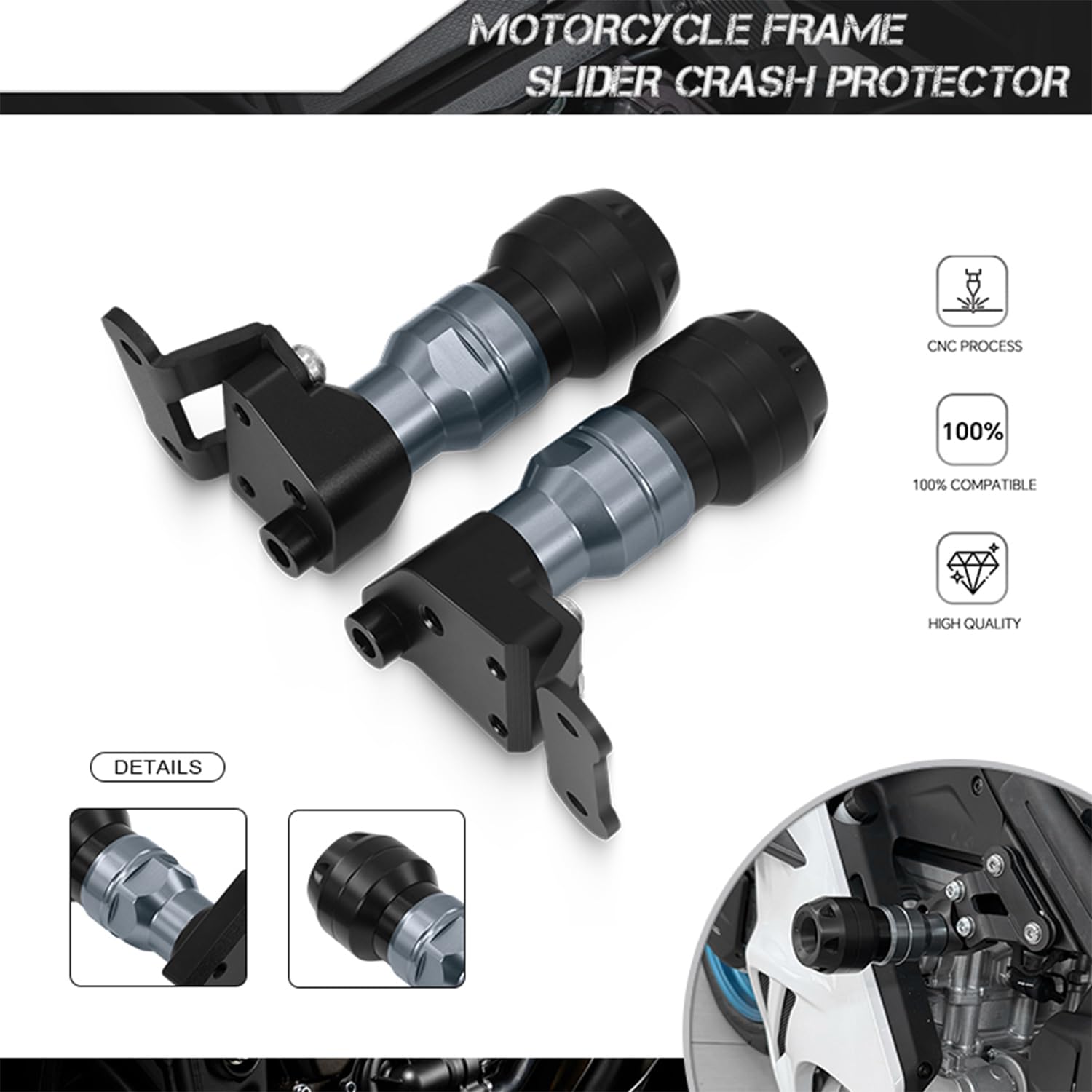 MFGZD 675SR CNC Motorrad Sturzpads Sturzschutz Zubehör Für CFMOTO 675SR-R 675SS 675SR 675NK 2024-2025 Motorrad Sturzschutz Sturzpads