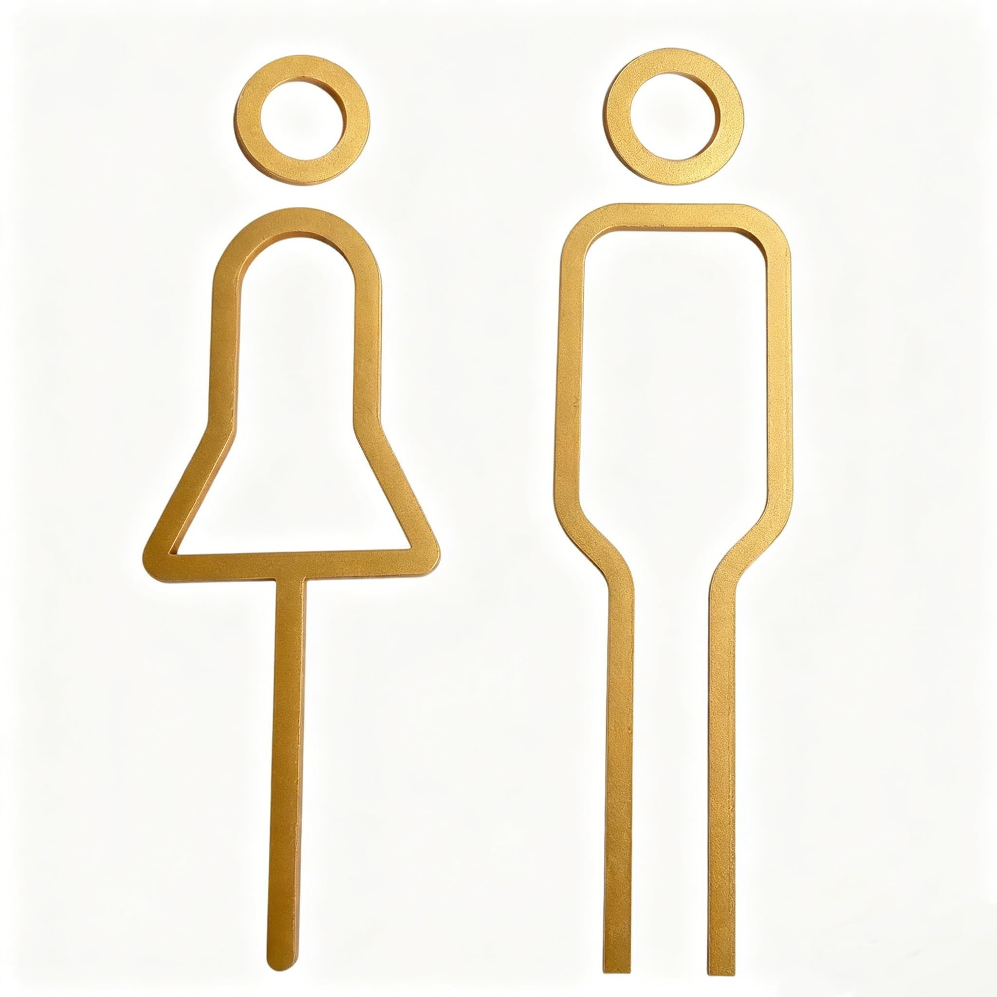 Nivofu Carteles de Baño Adhesivos Dorados, Señalización WC Hombre y Mujer en Acrílico Premium, Placa para Puerta de Aseo, Diseño Moderno para Oficina, Hotel y Restaurante, Fácil Instalación