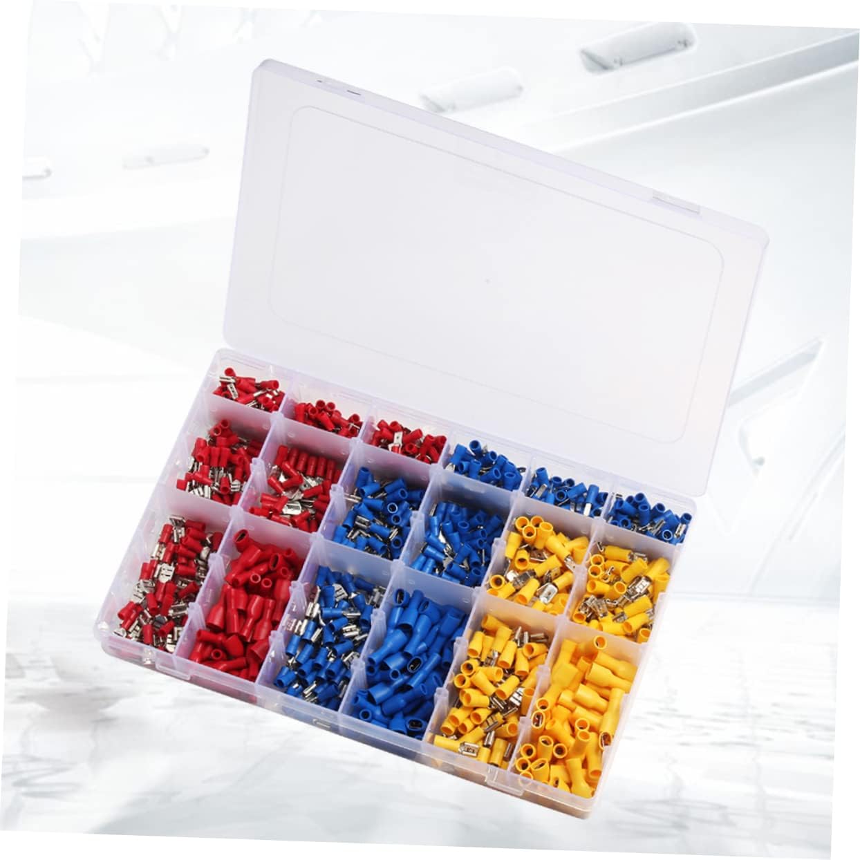 900pcs Wide Range Terminal Block Set Crimp Terminals Electrical Connectors Plugs Insulated for Home Shop Vehicle Essential for Wiring Projects