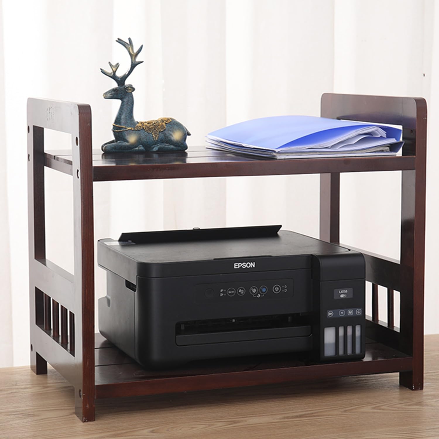 Stolik na gramofon z połowy wieku, stojak na sprzęt audio stereo, konsola multimedialna do odtwarzacza DVD, nowoczesny uchwyt na gramofon z połowy wieku do sypialni, salonu(Walnut,49 * 50 * 38cm)