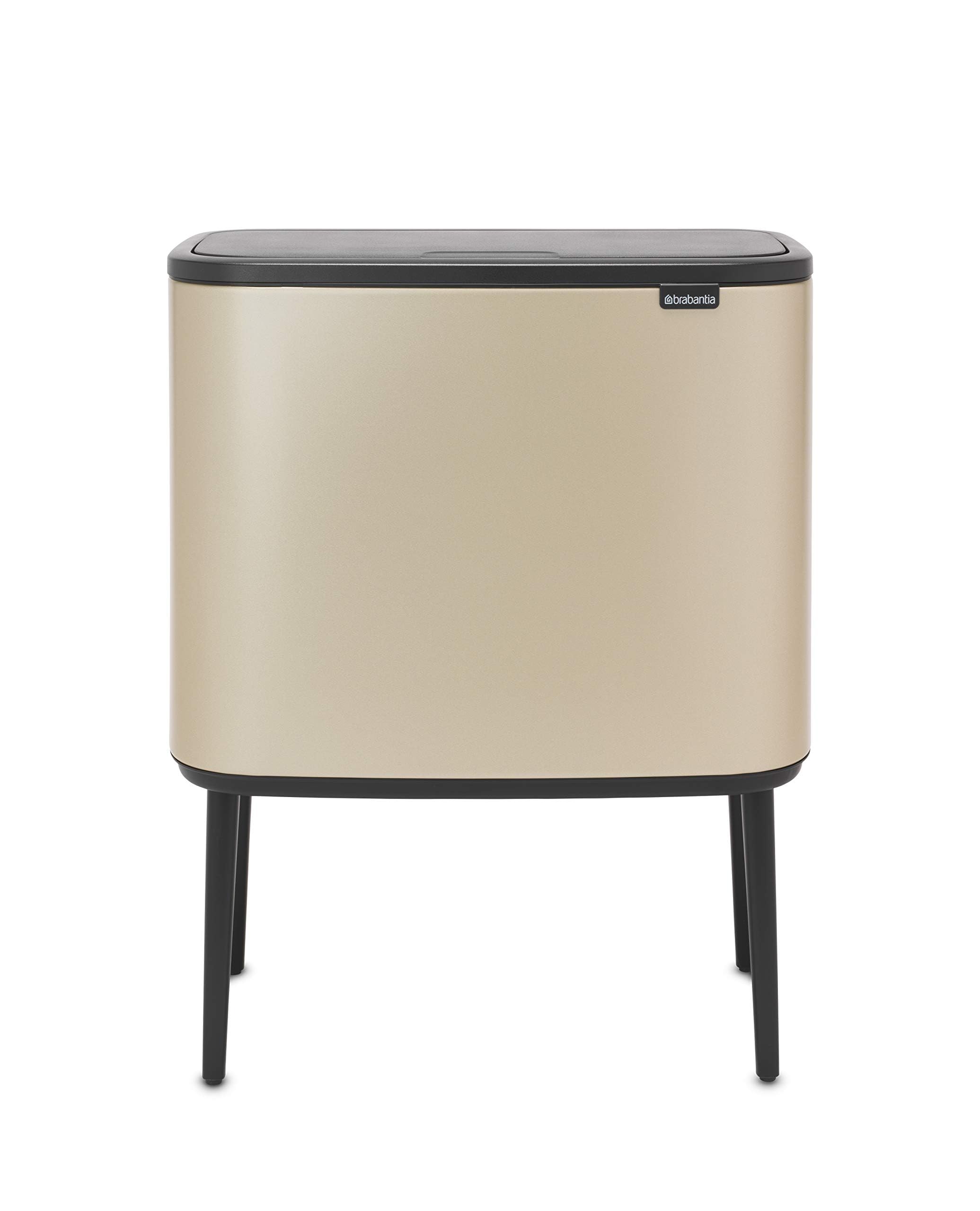Brabantia Bo Touch Bin - 3 x 11 Litre Inner Buckets (Metallic Gold) Waste/Recycling Kitchen Bin — image 1