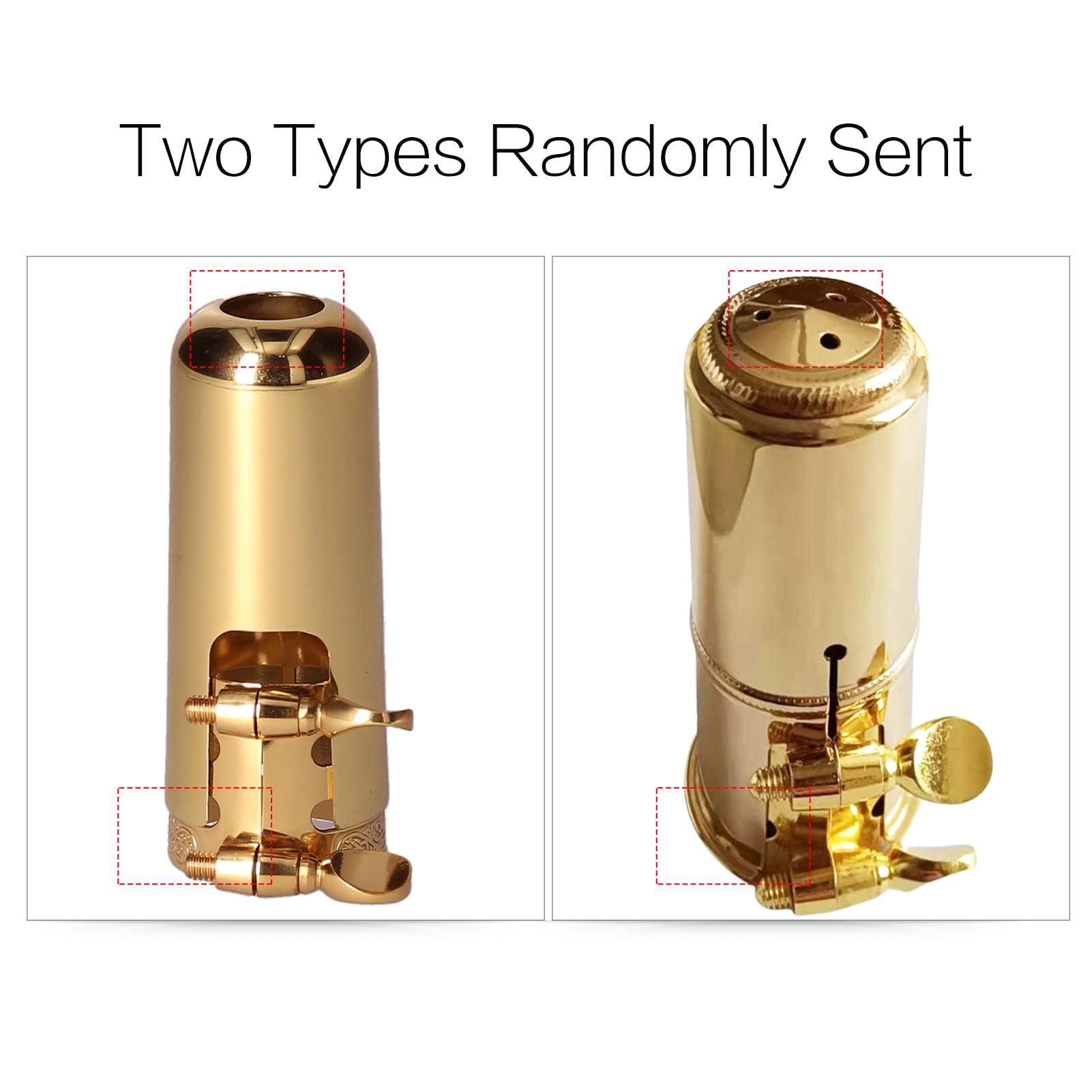 HUIOP Ligadura de Saxofón de Ajuste de Doble Tornillo Con Tapa de Boquilla - Duradera y Compacta Para Saxofón Alto