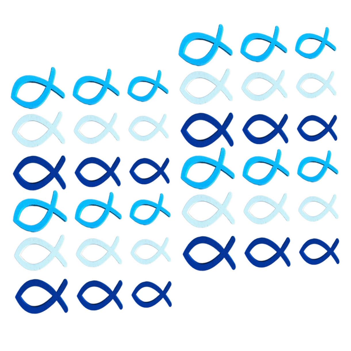 BIUDECO 90pcs Wooden Fish Ornaments Desktop Decor Miniature Fish Figurines for Room Decor Boho Shape Ornaments