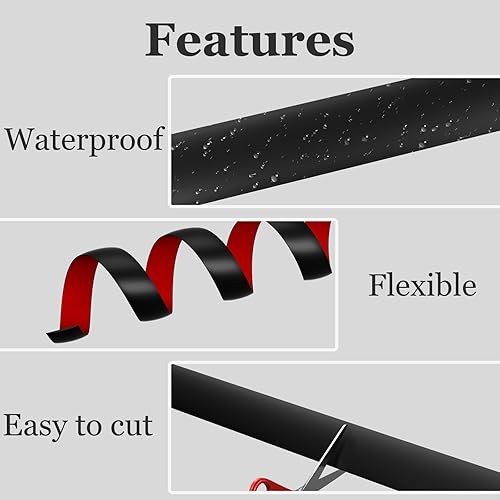 Miniatura 3 de Tira de transición de piso de 10 pies x 1.57 pulgadas, suelo divisor plano laminado adhesivo de vinilo para unir huecos del piso, alfombras,