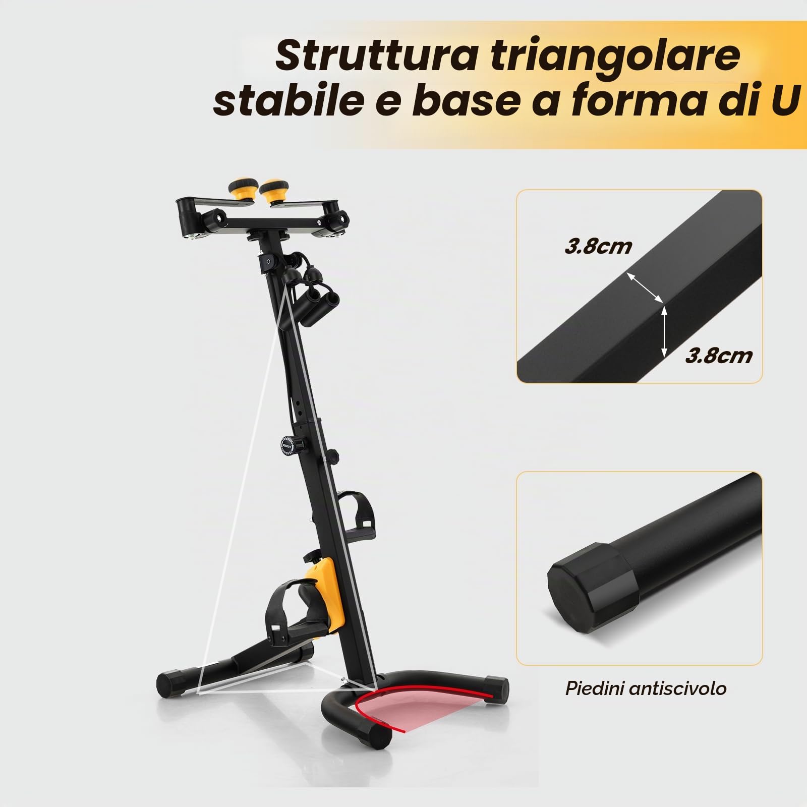 KOMFOTTEU Cyclette da Casa con Altezza e Livelli di Resistenza Regolabili