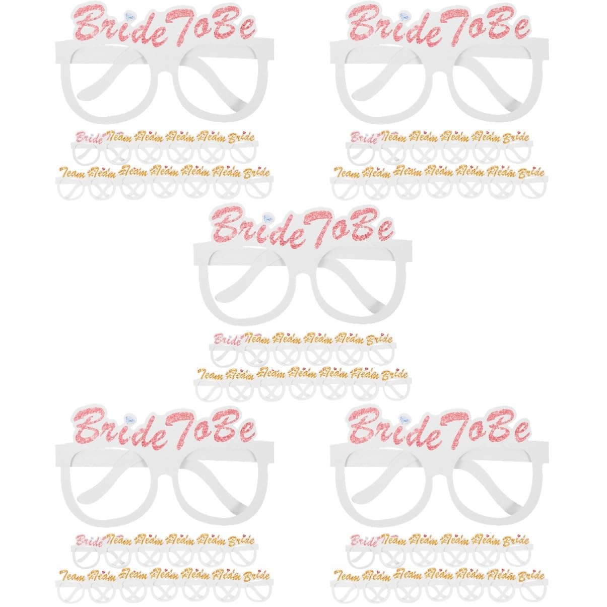 Mobestech 5 Set Occhiali Divertenti Per Per Feste Accessori Per Matrimonio Gadget Creativi Per Foto E Decorazioni 12 Pezzi*5