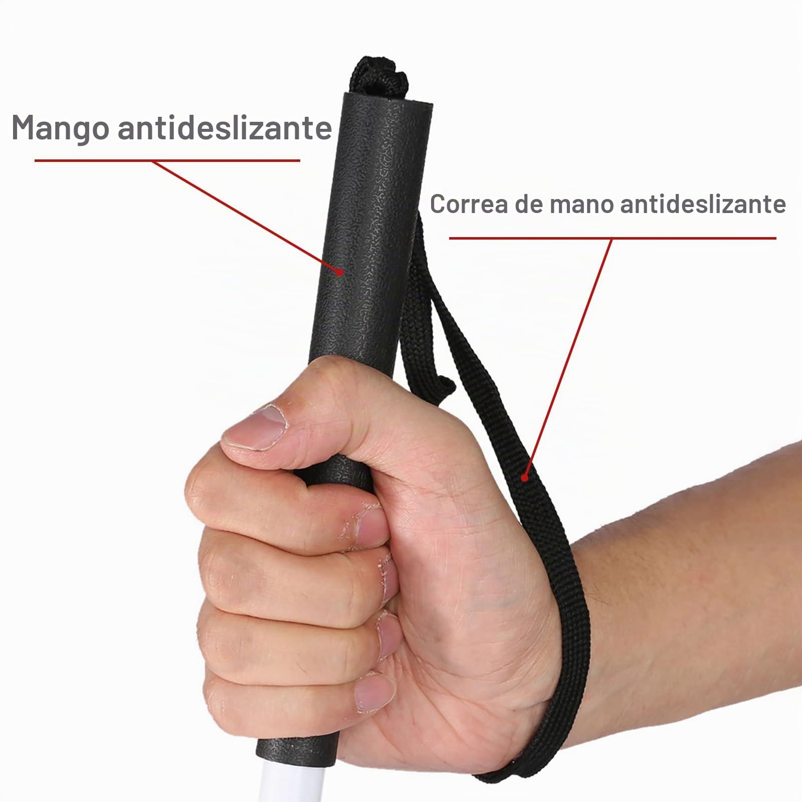 Bastón Ciego, Bastón De Aleación De Aluminio De 4 Secciones Bastón con Bola Bastones Plegables Ligeros Bastones De Bastón Ajustables En Altura, 127 cm