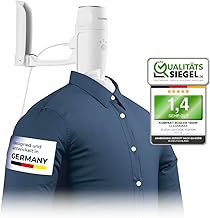 Cleanmaxx, compact shirt iron for travel, dries and irons shirts and blouses and replaces an iron or steam ironing station, 1,000 watts, silver, white