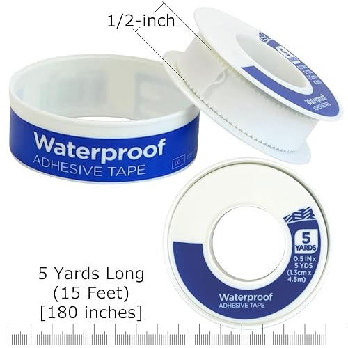 Miniatura 6 de Iconikal First Aid - Cinta adhesiva impermeable color blanco 05 x 5 yardas paquete de 6