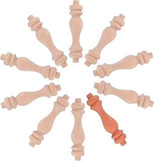 GORGECRAFT 10PCS 3.2 inch Decorative Wood Spindles Unfinished Wood Craft Spindles for Home Restaurant Decor Repair Decoration