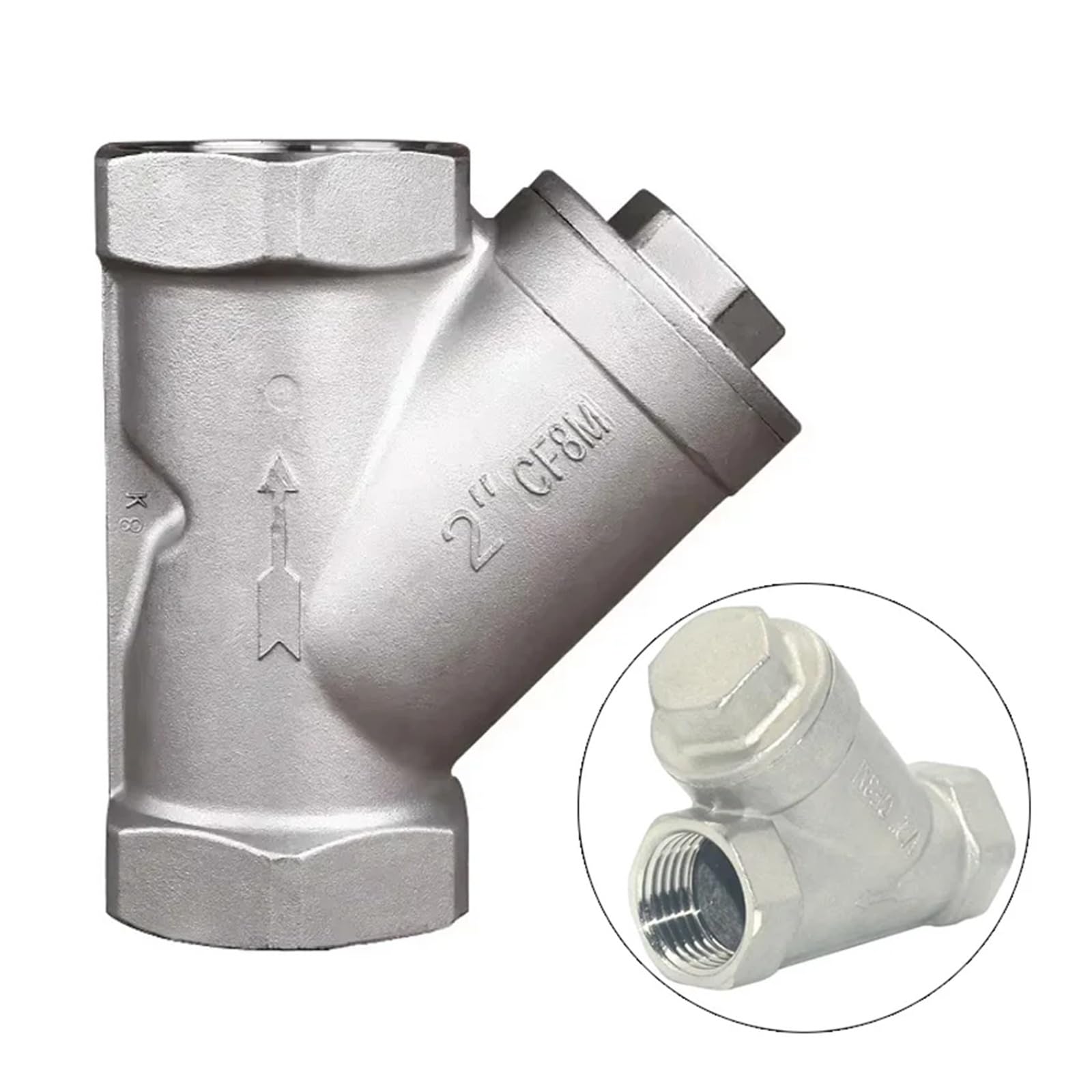 1/4" 3/8" 1/2" 3/4" 1" 1-1/2" 2"-4" NPT żeński 316 304 stal nierdzewna filtr siatkowy typu Y zawór wodny gaz 80 oczek(2")