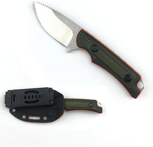Cuchillo de hoja fija de 6.3 pulgadas con funda Kydex, hoja 8Cr13Mov, mango G10 de espiga completa, cuchillo de caza EDC para hombres