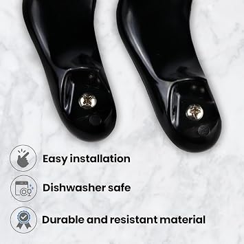 ANAKEL Home 2-Pack Replacement Handles Compatible with Old AMC Cookware | Black Handles for AMC Pots | Includes Screws and Washers | Spare Parts for AMC Classic Models