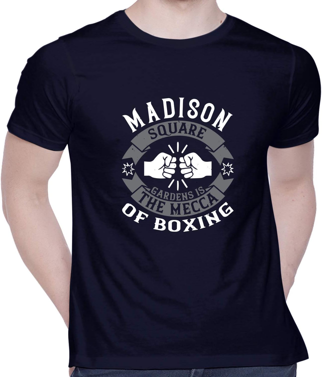 CreativiTGraphic Printed T-Shirt for Unisex Madison Square Gardens is The Mecca of Boxing Tshirt | Casual Half Sleeve Round Neck T-Shirt | 100% Cotton | D00443-1788