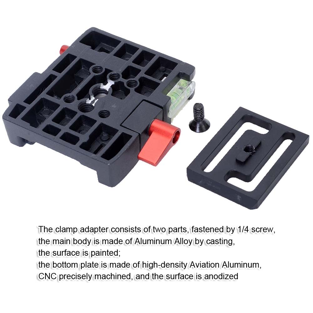 iShoot Adattatore a morsetto convertitore piastra a sgancio rapido per fotocamera compatibile con Manfrotto Gitzo ACE Series 50 mm Plate & Sachtler FSB-6T/8T/10T/DV8 3+3/DV8 5+5/DV10 3+3/DV10 5+5