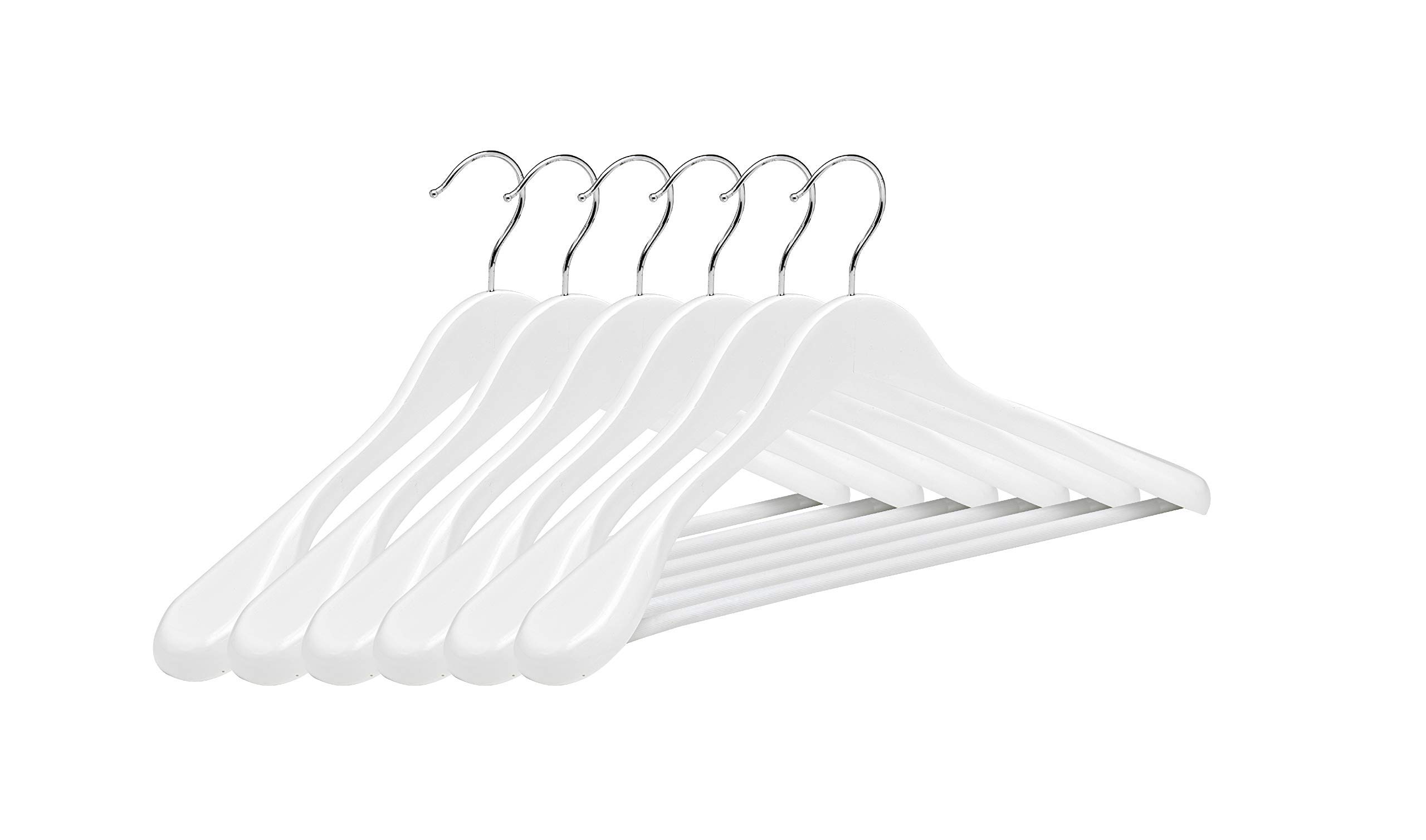 COM-FORT HOUSE Gruccia per giacca, colore bianco, confezione da 6, 12 e 25 unità, in legno naturale, ad alta resistenza, con gancio in acciaio