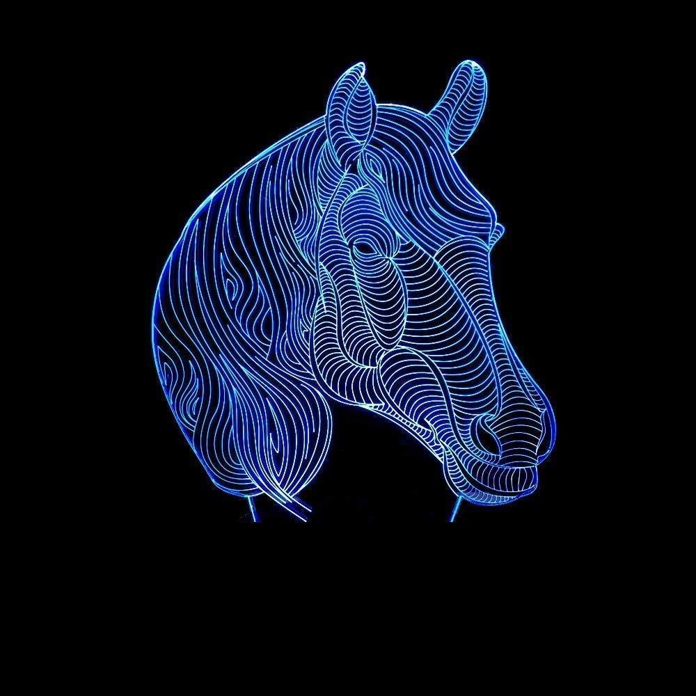 3D Night Light 3D Night Lamp Nightlight Room Lighings Home Decoration Horse Creative Gifts Novelty Seven Vision Stereo Atmosphere Acrylic
