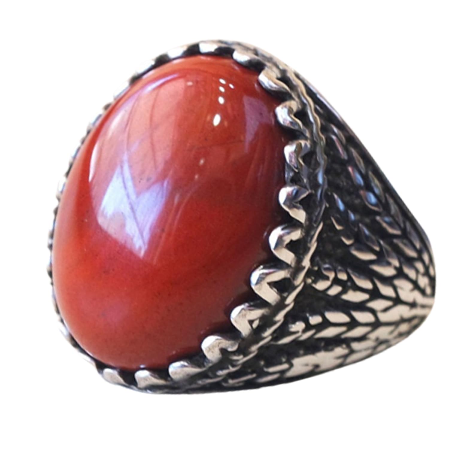 Anillo de hombre de trigo de jaspe rojo, anillo excepcional, anillo de declaración victoriana, anillo de sello, hermosos regalos para hombres, anillo oxidado de plata