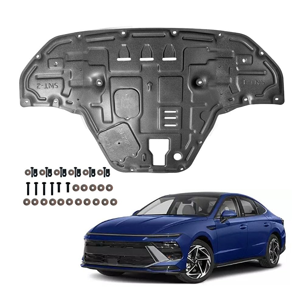 Front Skid Plate for Hyundai Sonata 2024 2025 Engine Splash Shield Heavy Duty, Impact Resistant Engine Guard Cover for Sonata 2024-2025 Underbody Protection Plate w/Screw Hardware