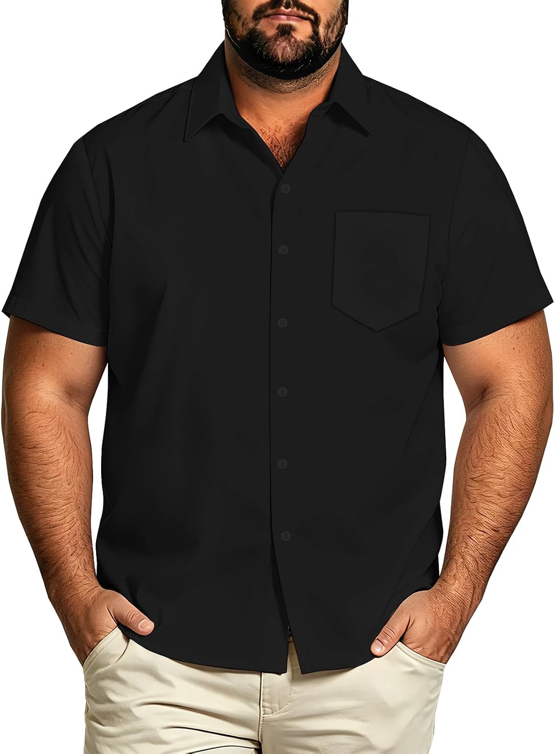 Big and Tall Mens Hawaiian Shirt Short Sleeve Button Down Shirts Summer Beach Tops with Pocket