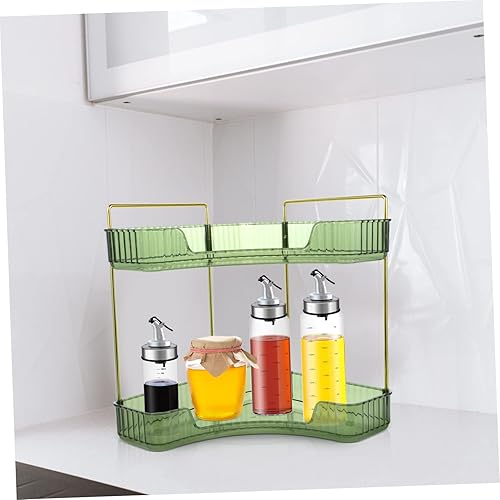 Miniatura 2 de Estante organizador de esquina de ducha, transparente, dos estantes de almacenamiento para baño y cocina, práctico mostrador de especias y