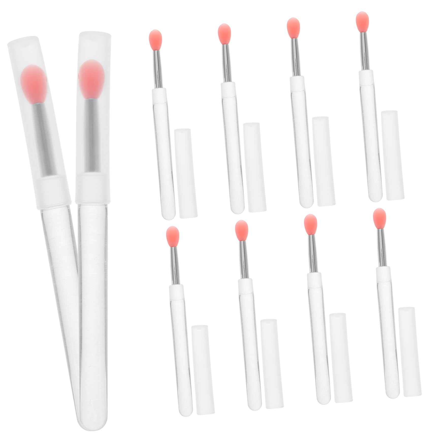IWOWHERO Silicone Lip Brush Pcs Gentle Makeup Applicator for Gloss Mask Easy Cleaning Portable Natural Gradient Soft Bristles