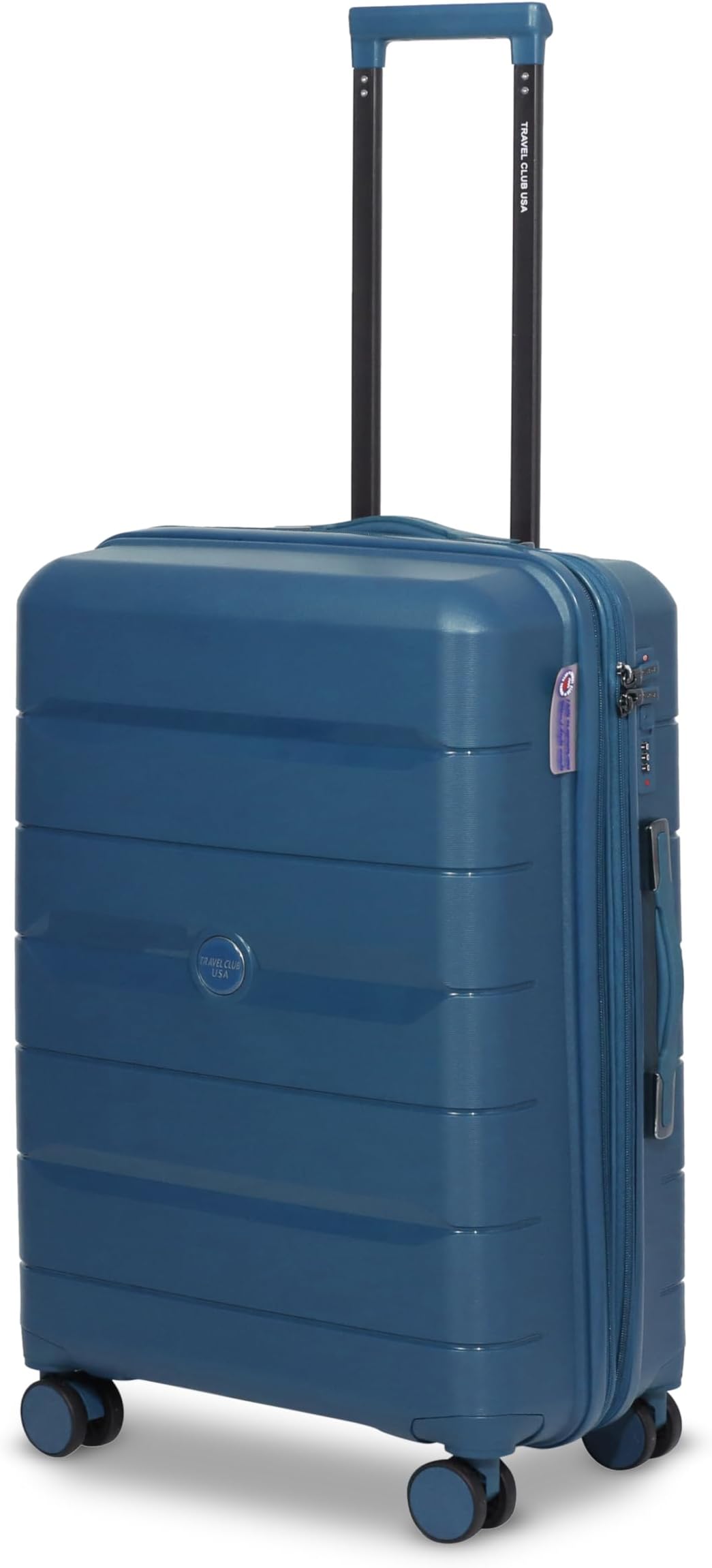 TRAVEL CLUBLondon 55-CM Small Cabin Trolley Bag Hard Case Polypropylene 360° Wheeling System Luggage, Blue, Trolley Bags for Travel