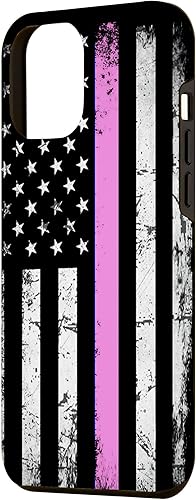 Miniatura 2 de iPhone 14 Pro Max Bandera Patriótica USA Nurse Pink NP RN Estuche de concientización sobre el cáncer de mama
