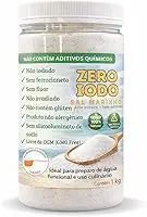 Sal Marinho Integral Moído Sem Iodo 1Kg 100% Natural Cloreto de Sódio, Pote Sal Culinário