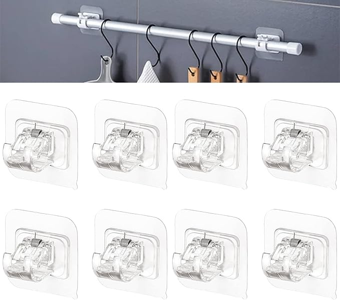 Nail Free Adjustable Curtain Rod Holder, Lokinsetin Curtain Rod Holder