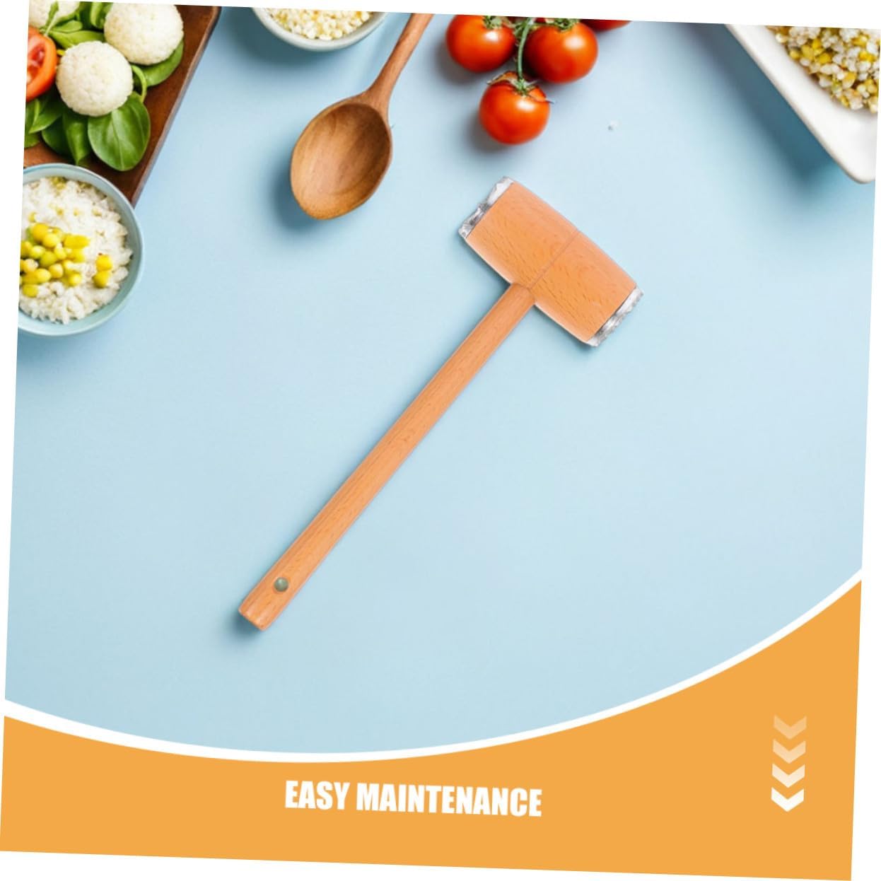 Zerodeko 2pcs Beech Wood Meat Tenderizer Mallet Dual-sided Manual Meat Pounder Hammer for Beef Chicken Pork Kitchen Cooking Tool Efficient Tenderizing and Flattening