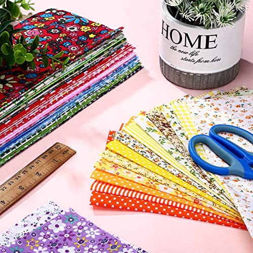 Tudomro QQ-TUDOMRO-1450 100 Pcs 10 X 10 Inches Cotton Fabric Square No Repeat Patchwork Fabrics Cotton Printed Craft Fabric Patchwork Bundles Quilting Fabric Craft thumb #3