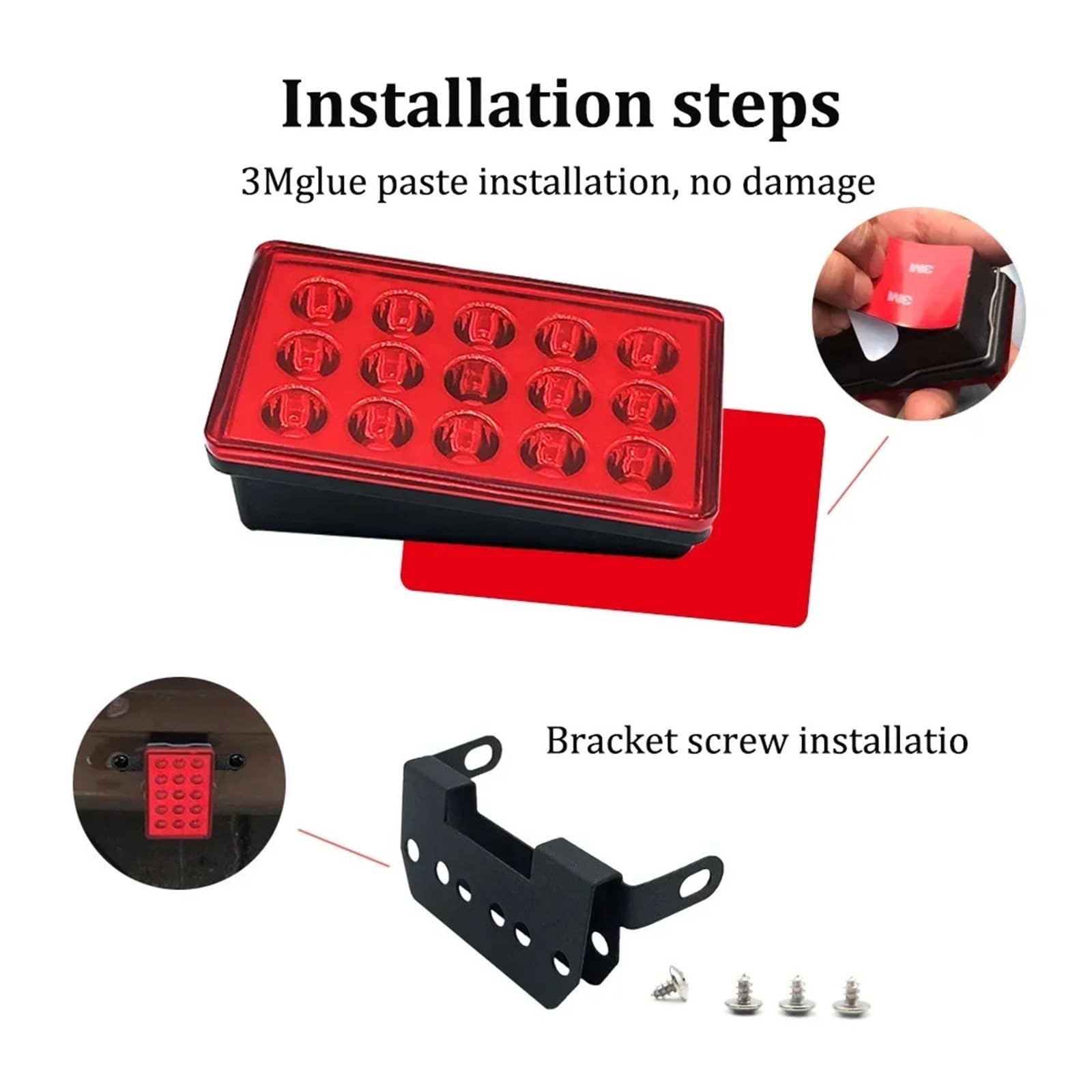 Luci di Frenata A LED Stile F1 12V 15led Posteriori Auto Flash Avvertimento Arresto Retromarcia Lampade Segnalazione per Auto SUV Moto Coda Indicatori