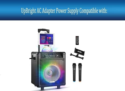 Miniatura 3 de UpBright Adaptador de 15 V CACC compatible con Moukey MTs10-1 MTs10-2 MK3017-US MTs10-4 12V 4.5Ah batería de plomo-ácido máquina de karaoke portátil