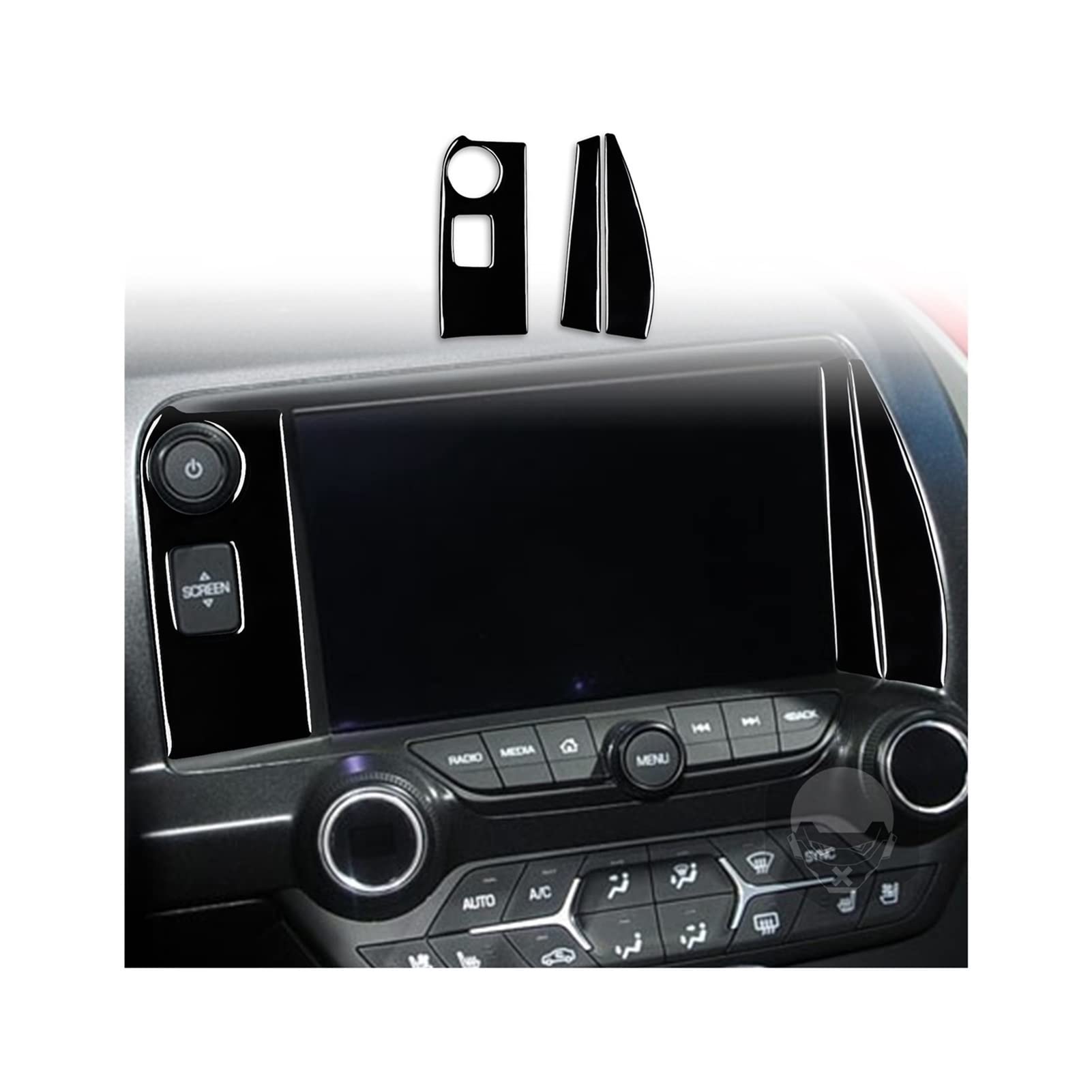 Autocollant de console centrale et bandes décoratives d'intérieur pour Chevrolet Corvette C7 14-19