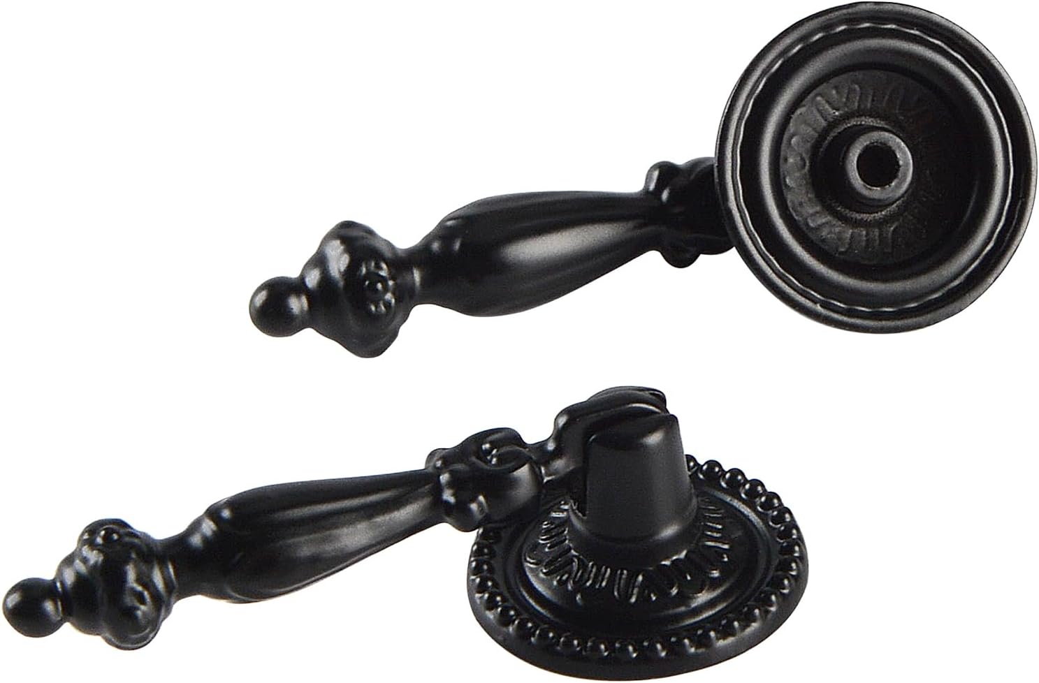 4Pack Antique Cabinet Pulls, Cabinet Pull Handle Knobs, Antique Decorative for Cabinet Drawer Closet Dresser Jewelry Box with Screws(Black)