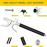 Vista 4 de Bloqueo de Volante Dachenus, Bloqueo Universal Retráctil para Volante de Coche, Vehículo con Protección Ajustable Antirrobo con Martillo