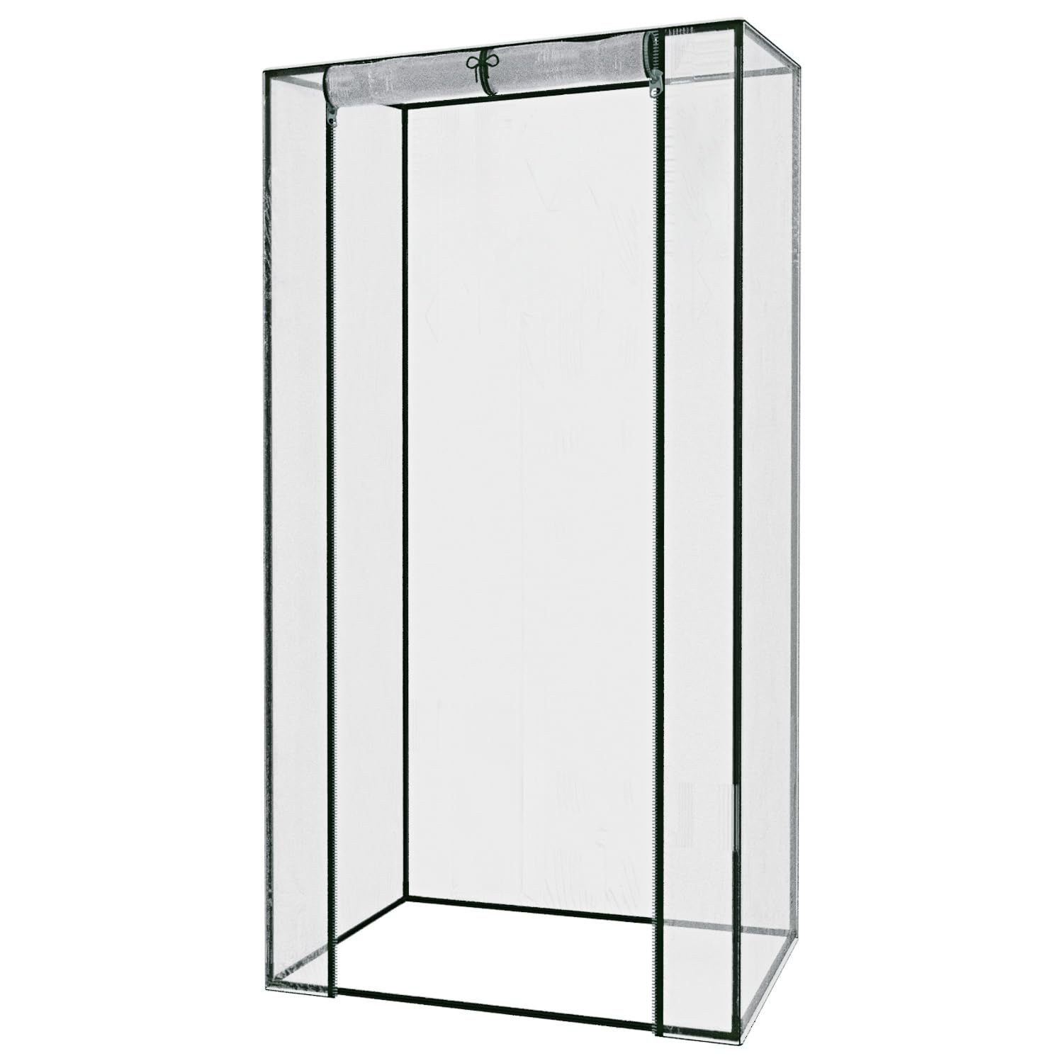 Serra Per Orto Giardino Terrazzo Balcone Senza Ripiani Struttura Metallo Verniciato Telo Trasparente In PVC Porta Avvolgibile Apertura A Cerniera Protezione Piante Giardinaggio 95 x 70 x 190 Cm