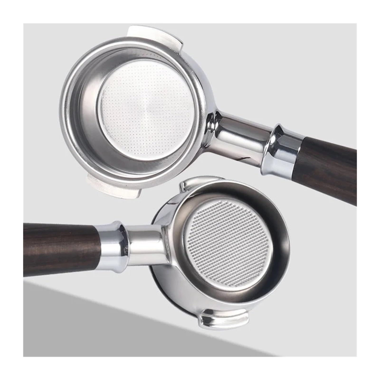 Compatible Con WEGA Pegaso E61. Compatible Con MILESTO E61. Portafiltro Sin Fondo For Máquinas De Café Expreso, Mango De Madera M10, Filtro Con Boquilla De 58 Mm(Classic Bottomless)