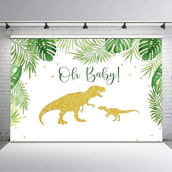 gold dinosaur baby shower