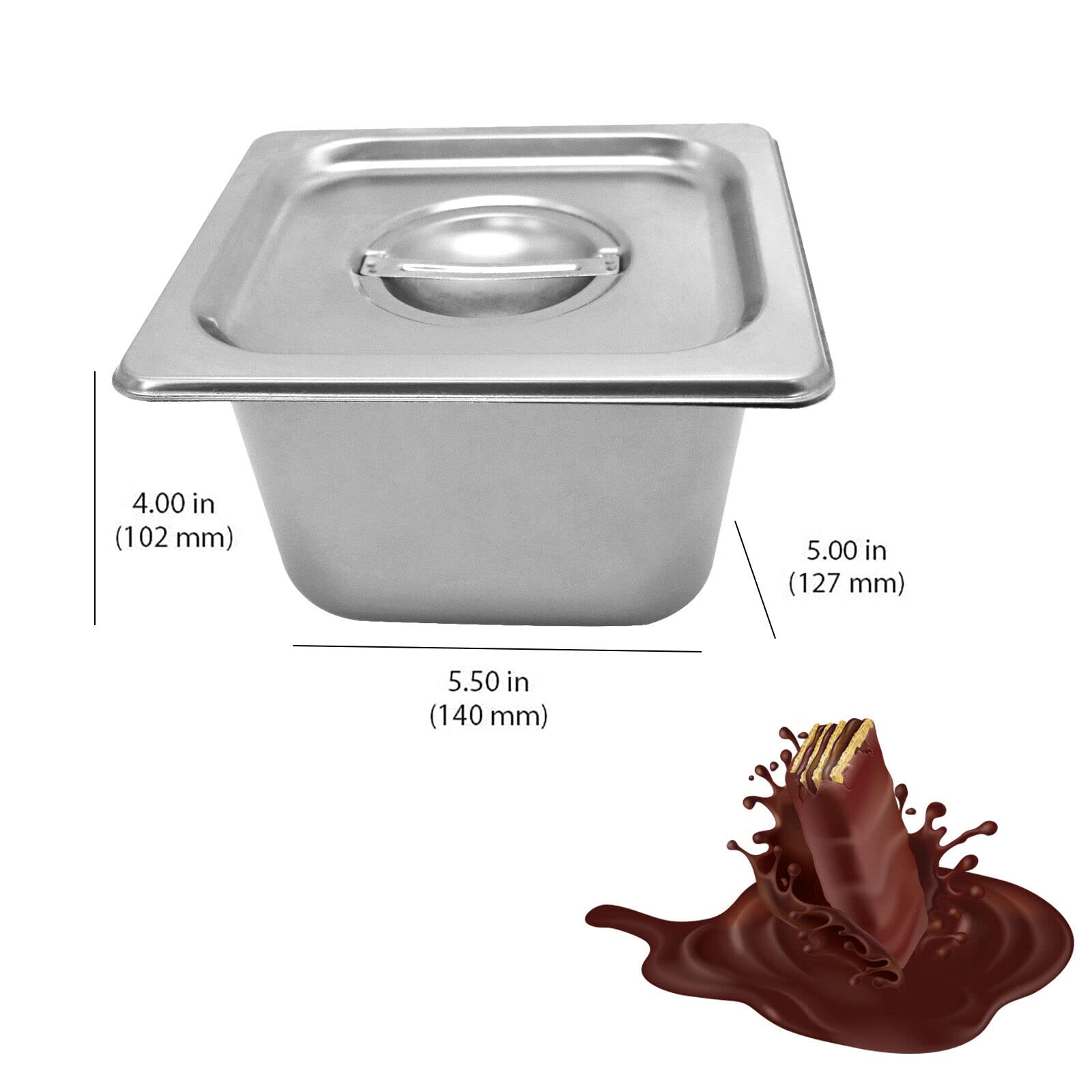 Macchina per fusione di cioccolato, 1000 W, 6 crogioli – 220 V, macchina per fusione di cioccolato, fusione di cioccolato, in acciaio inox, a bagnomaria, pentola per la cottura del latte, crema