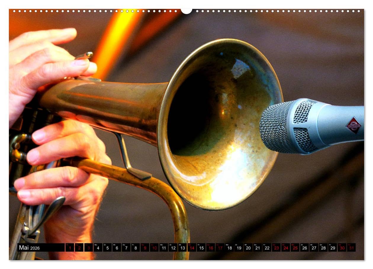Jazz pur (Wandkalender 2026 DIN A2 quer), CALVENDO Monatskalender: Atmosphärische Entdeckungsreise durch die Welt der Jazzmusik (CALVENDO Kunst)