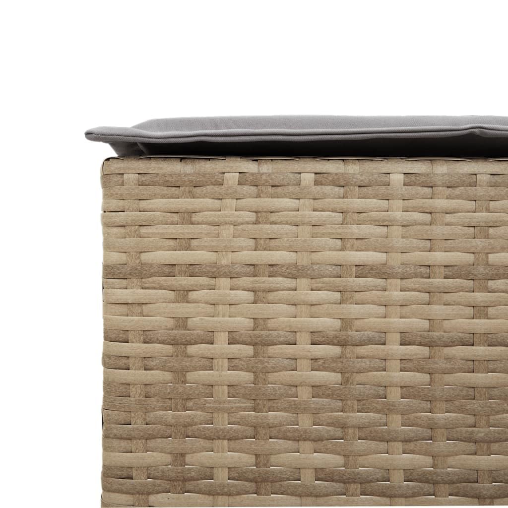 Stołek barowy ogrodowy z poduszką 2 szt. beżowy Poly Rattan