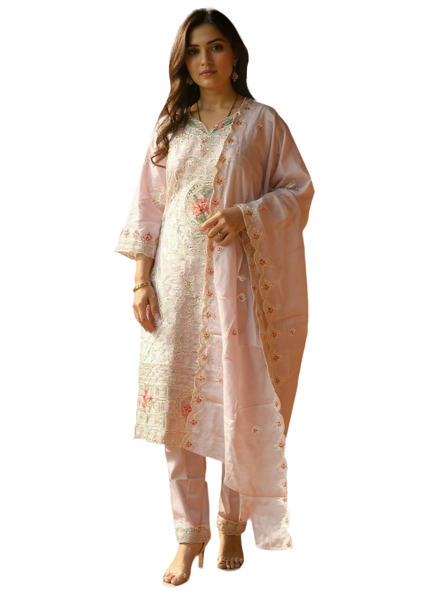 indo era Women Pure Cotton Kurta Set with Dupatta | Festive Suit Set, 11286-picture-24
