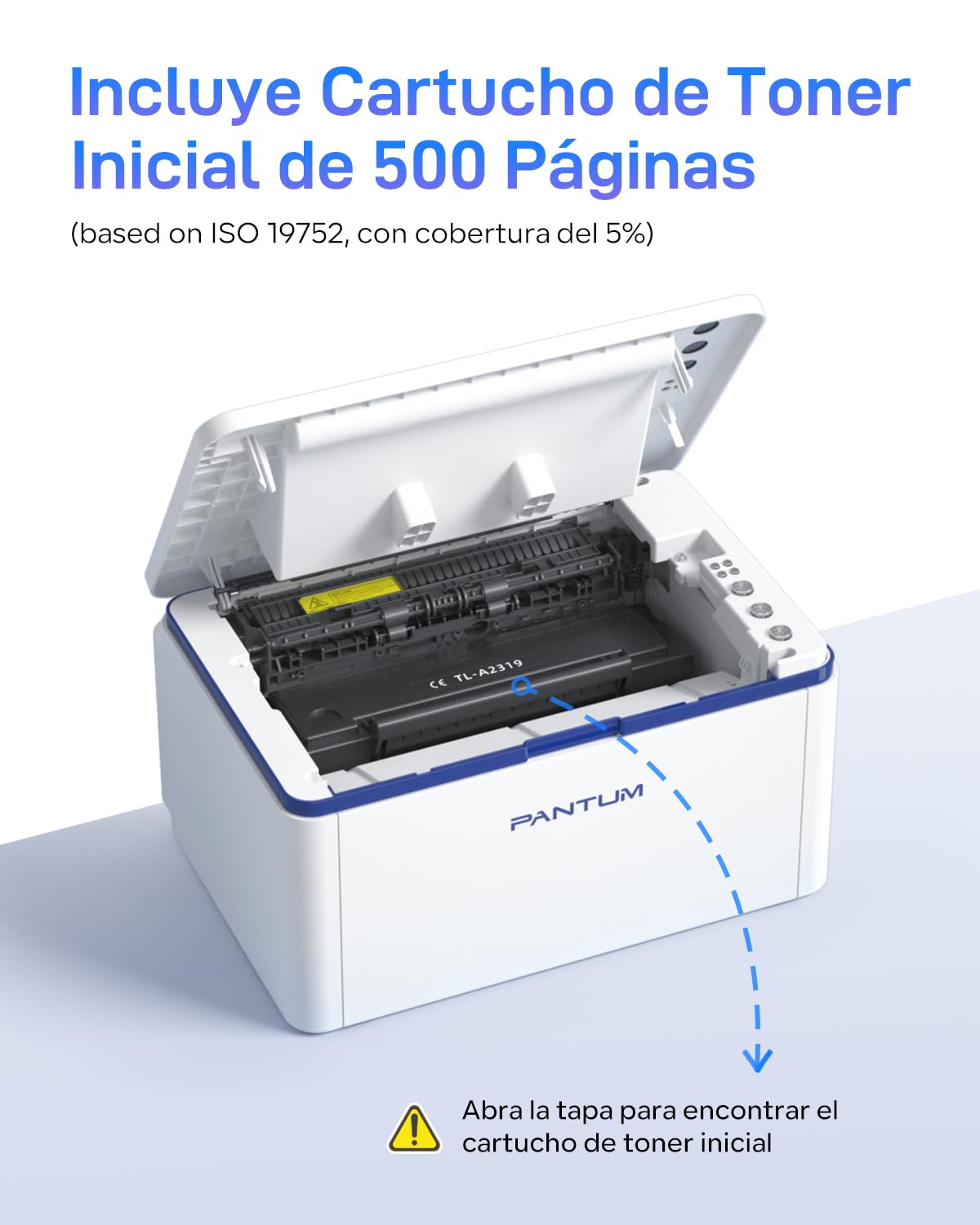 PANTUM BP2309W Impresora Láser Monocromo WiFi, Pequeña para Casa y Oficina (A4, 20 ppm, Wi-Fi Direct, Bluetooth, USB, AirPrint, Mopria), con 1 Tóner de Inicio Original