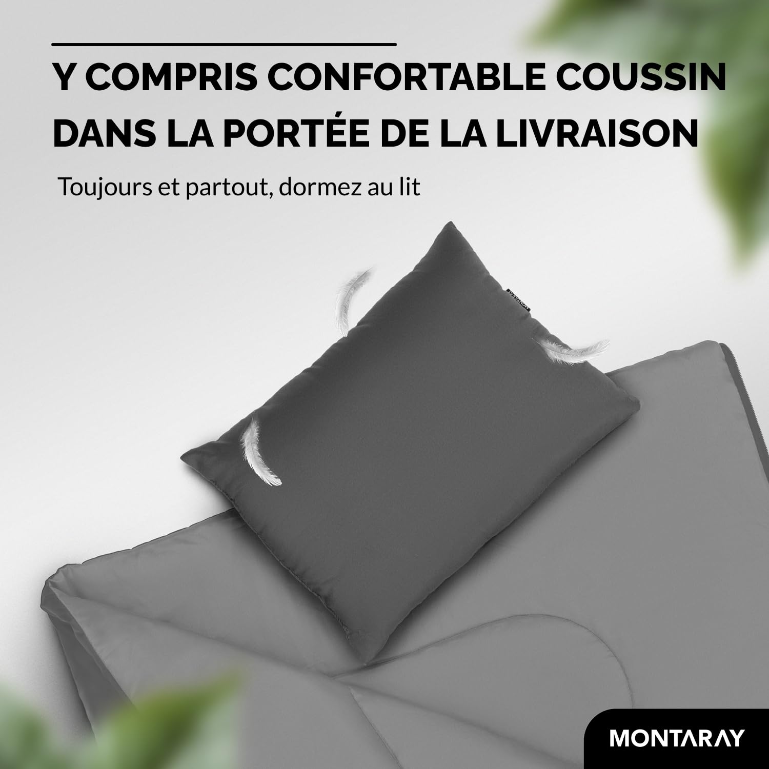 Sac de Couchage Couverture 3-4 Saisons, Sac de Couchage d'extérieur pour Camping avec Coussin, Sac de Couchage Douillet et Chaud, avec ou sans Capuche, pour Adultes, Sac de Couchage d'été